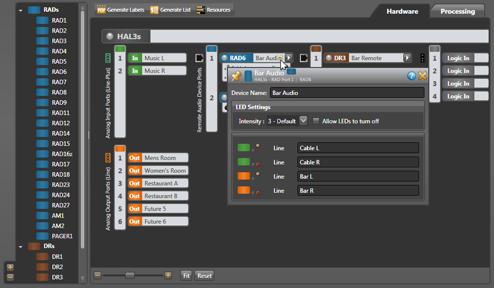 Hardware map labelling