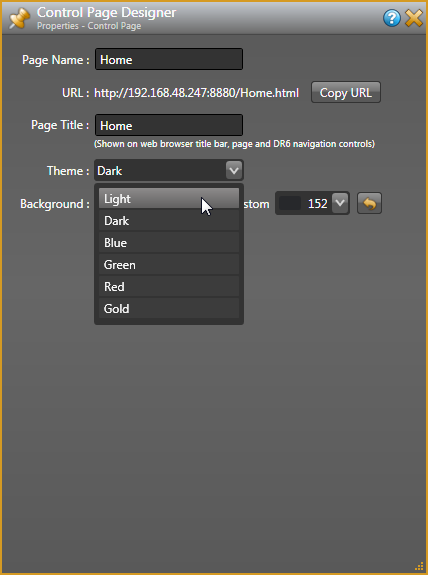 Control Page Designer Themes