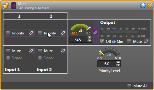 Gain-sharing Mixer block