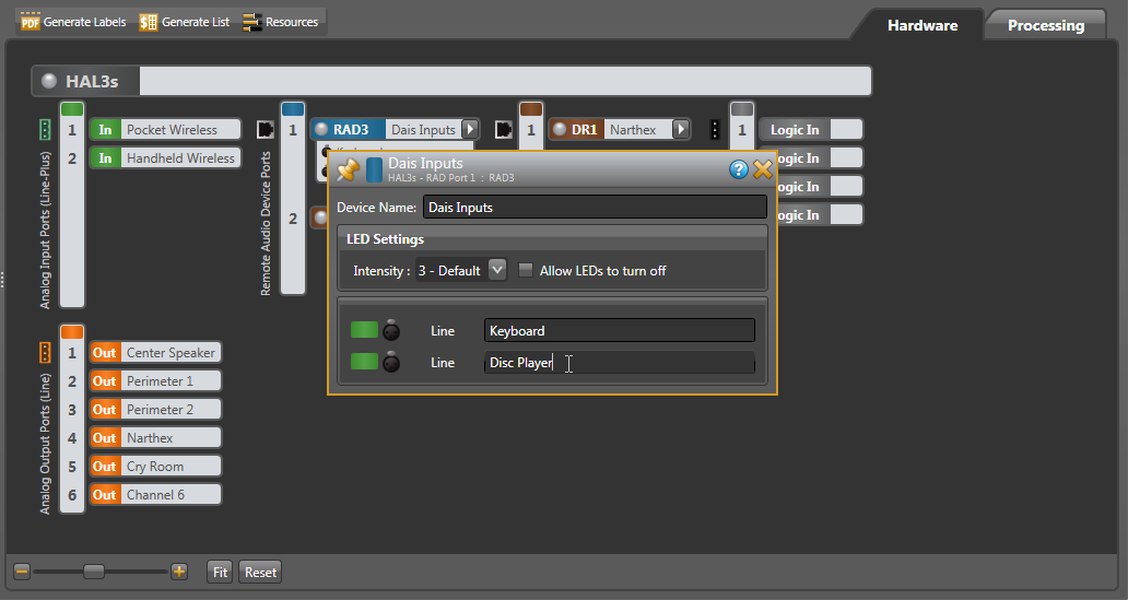 Hardware map labelling