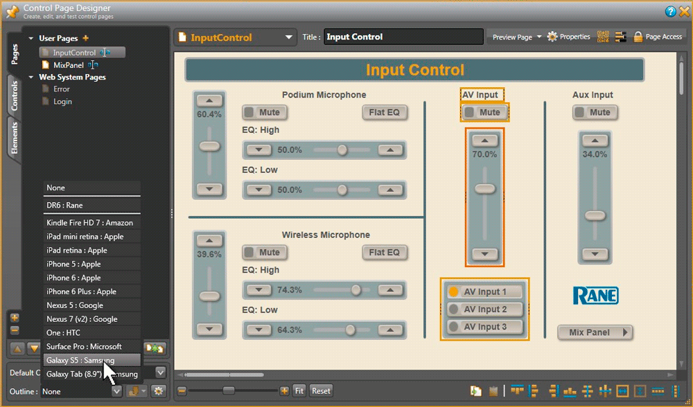 Tablet Web Controls