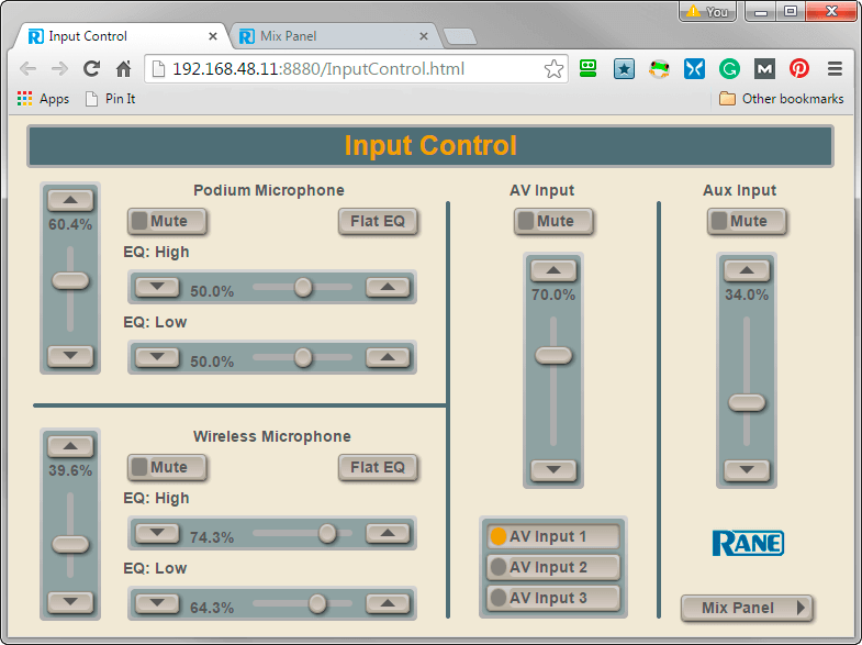 Halogen Web Controls for Lecture Hall