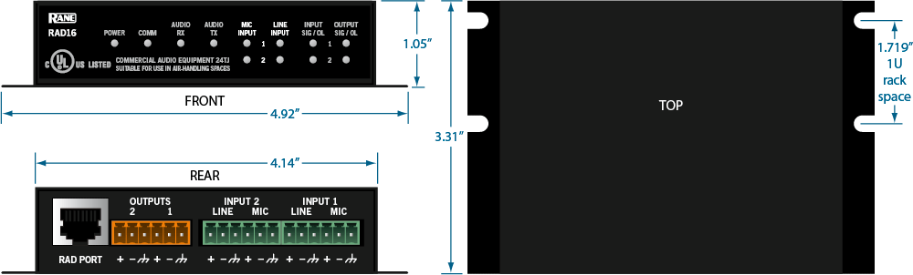 RAD16 Dimensions