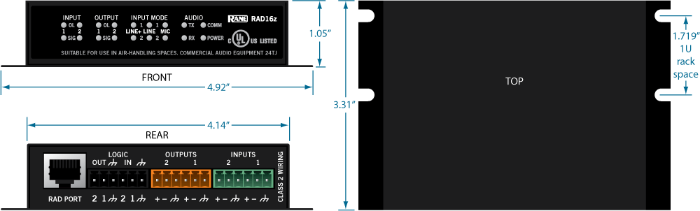 RAD16z Dimensions